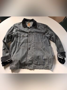 GAP Black & White Striped Chore Coat